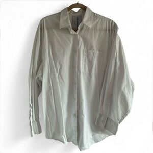 COLLUSION Classic Cotton Crispy White Button-Up Blouse Shirt PTP:24.5